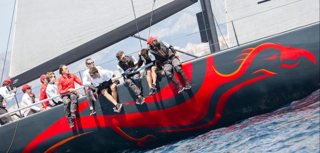 BARCLAYS 52 SUPER SERIES entrants Phoenix and Provezza warm up at Gaastra Palma Vela